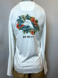Tommy Bahama Shirt Mens Large 2XL White Long Sleeve New York City NYC Beach