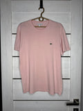 Lacoste Regular Fit T-Shirt Light Pink Men's Siz e FR 4 / US M Cotton Tee Y2K