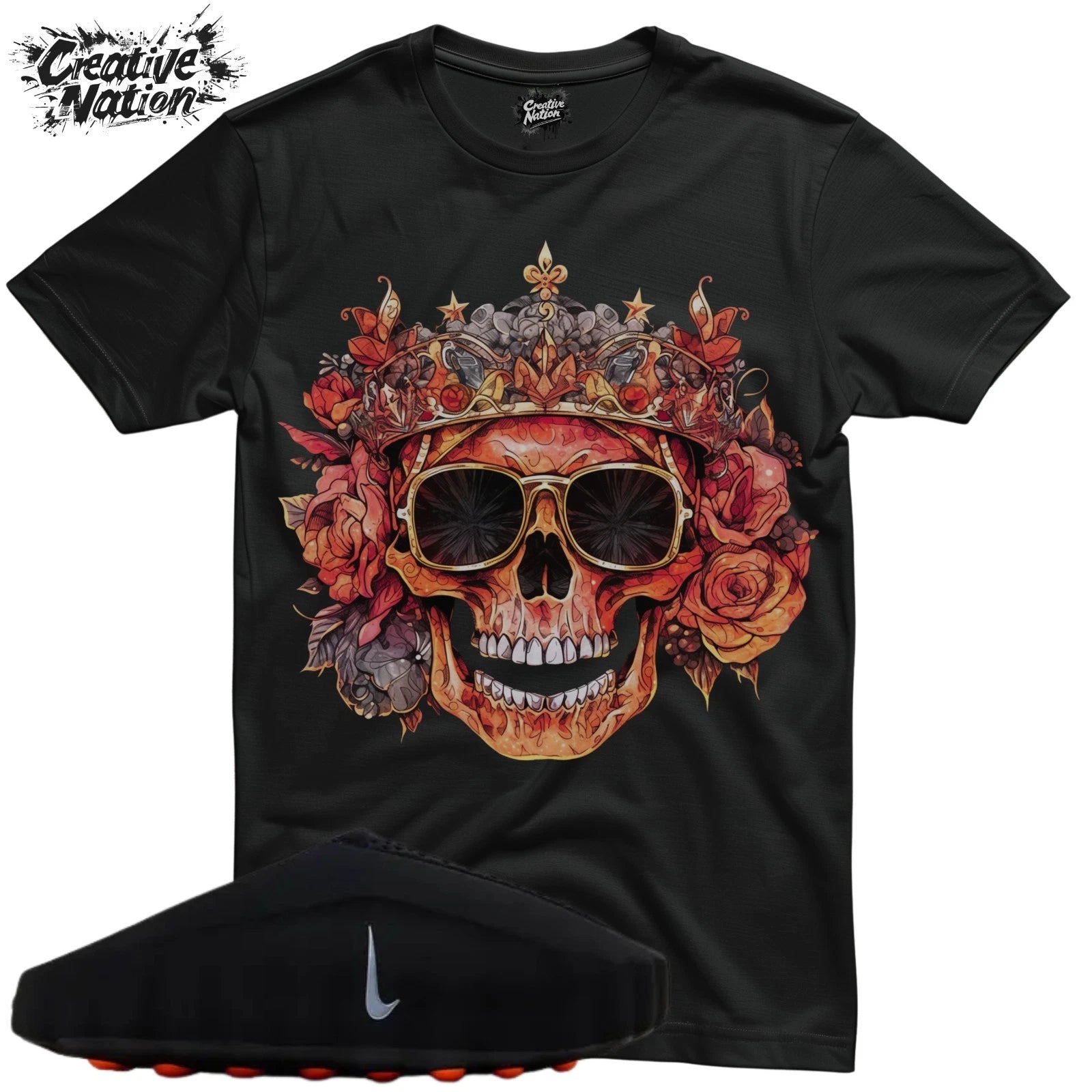 Shirt To Match Mind 001 Slide Black Chrome Unisex Tee Skull Shirt