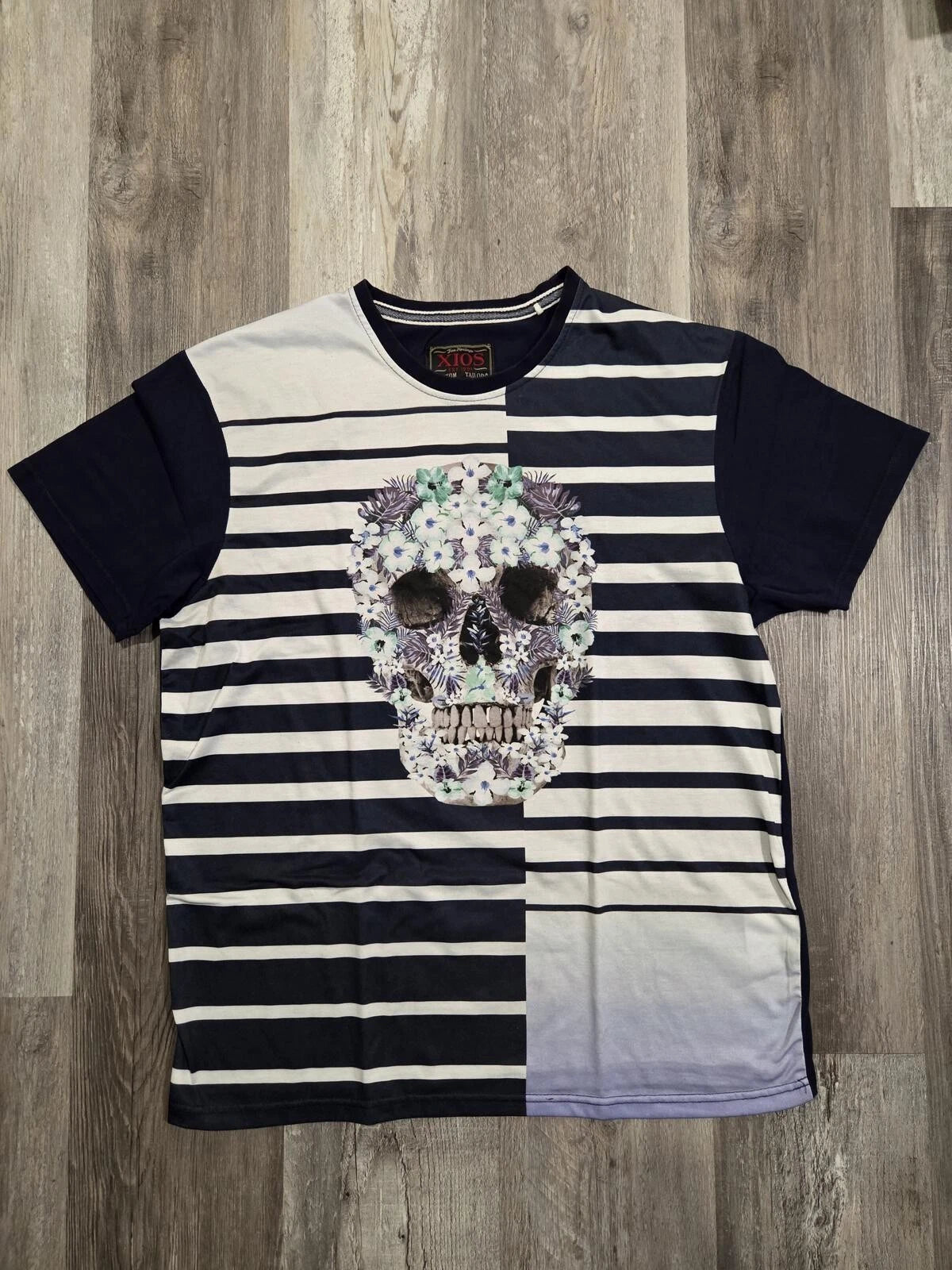 Grunge Y2K Style Xios Skull Short Sleeve T Shirt Men's 2XL