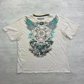Vintage Y2K Black Jack Shirt Adult XL White Angel Wings Cyber Grunge MMA
