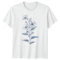 Vintage Floral Sketch T-Shirt Botanical Illustration Womens Gift For Her