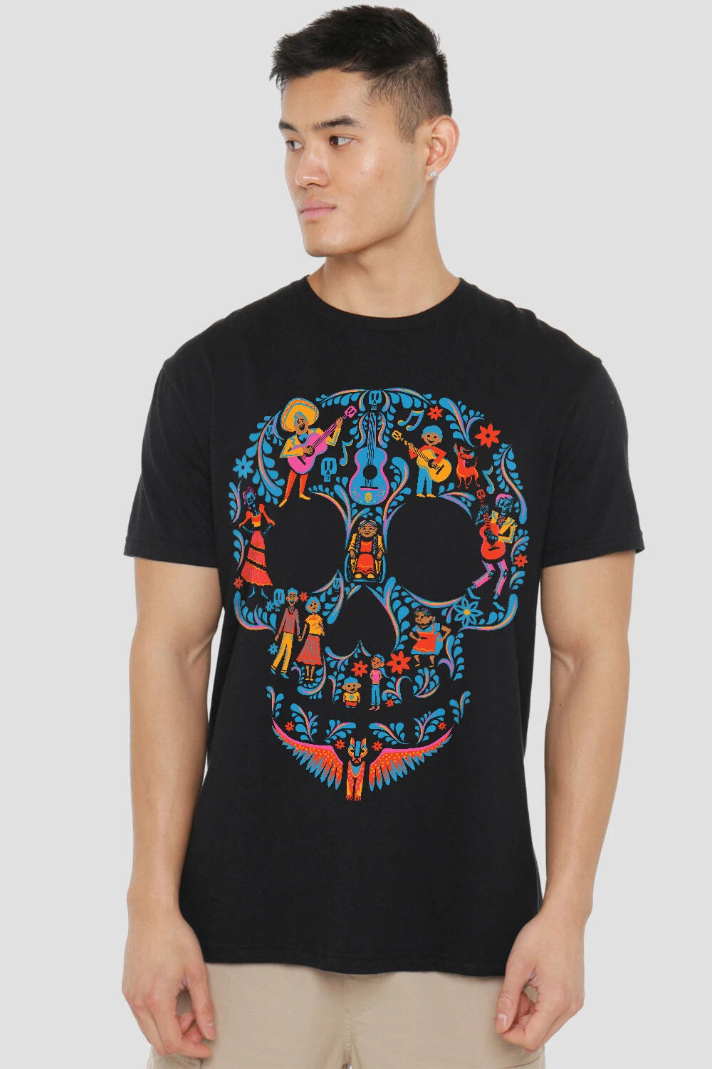 Coco Day Of The Dead Skull With Rivera Family - Mens T-Shirt S-2XL