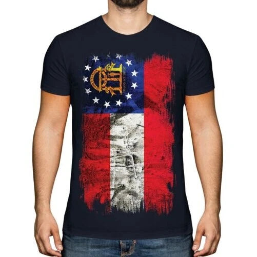 Georgia State Men's Grunge Flag Georgian T-Shirt Shirt Jersey Gift