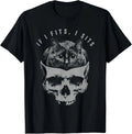 If It Fits I Sit Black Cat Skull Minimalist Meme Humor T-Shirt