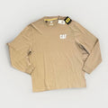 CAT Men's Navanero Logo Long Sleeve Shirt, Color: Dark Sand, Size XL, New