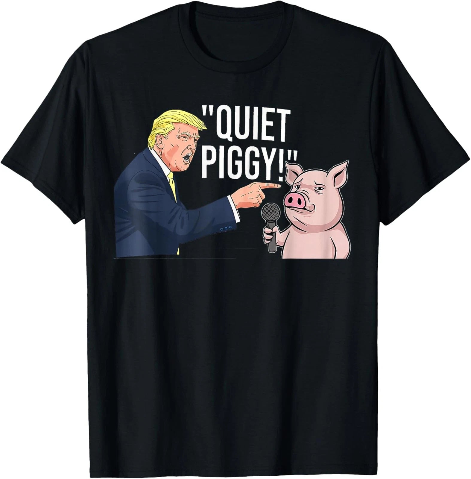 Quiet Piggy Trump Aesthetic Animal Lovers Relaxed Unisex T-Shirt