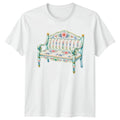 Preppy Coastal Floral Bench Womens T-Shirt Preppy Aesthetic Coastal Birthday