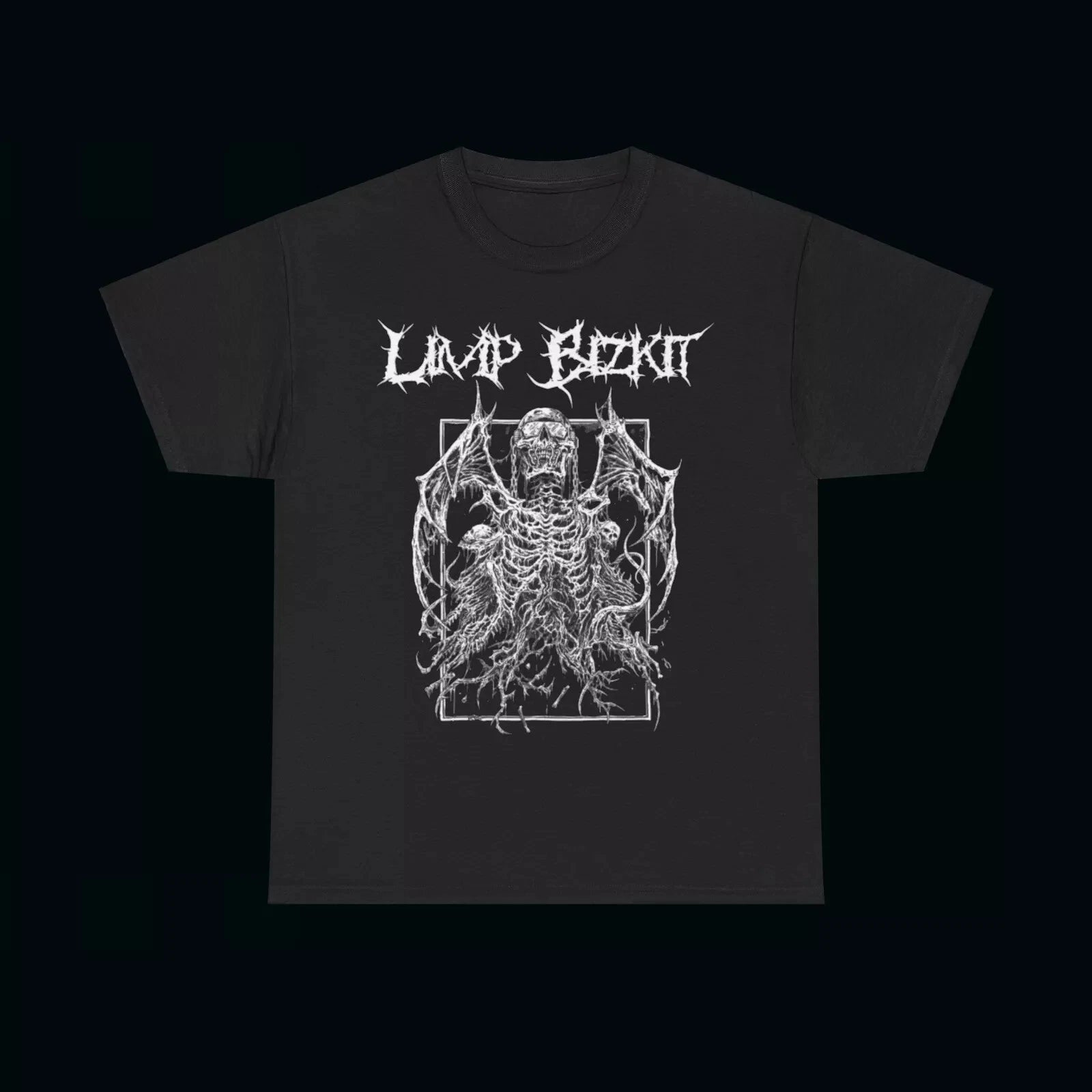 Limp Bizkit Black Metal T Shirt Vintage Nu Rock Band Grunge Y2K Goth Emo Tapout