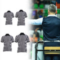 Mens Striped Referee Shirt Stylish T Shirt for Travel Football Volleyball Hiking