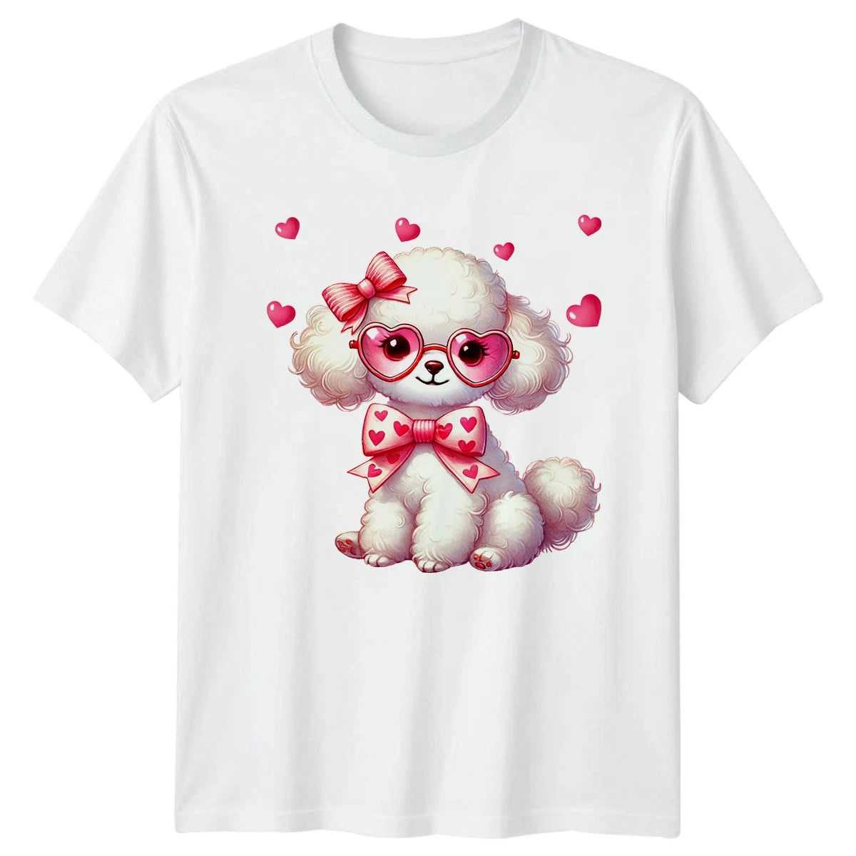 Poodle Puppy Hearts Sunglasses Women�s T-Shirt Men�s Tee Graphic Top