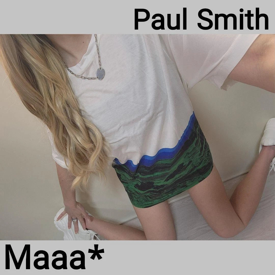 Paul Smith Men's L White Stylish T-Shirt Used Japan