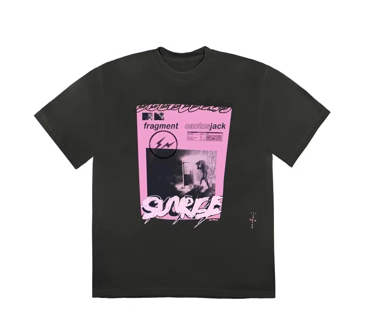 Travis Scott Cactus Jack For Fragment Pink Sunrise T-shirt SS21 S-XXL