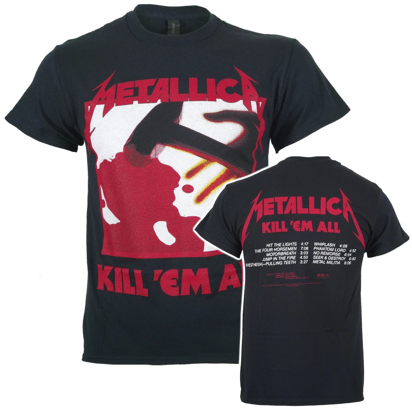 Official Metallica T Shirt Kill Em All Tracks Album Art Black New S M L XL XXL
