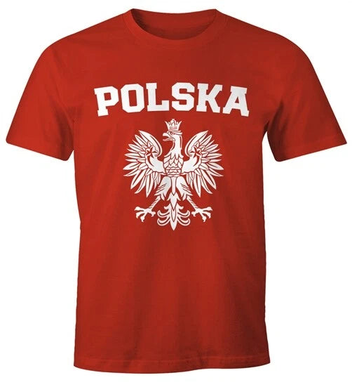 Men's T-Shirt Football World Cup Polska Poland Poland Flag White Eagle Moonworks®