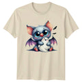 Cute Bat Ghost Halloween Cute Animals Mens T-Shirt Womens Tee Graphic Unisex Top