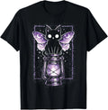 Cat Kitty Lunar Moth Purple Kawaii Pastel Goth Alt Aesthetic T-Shirt