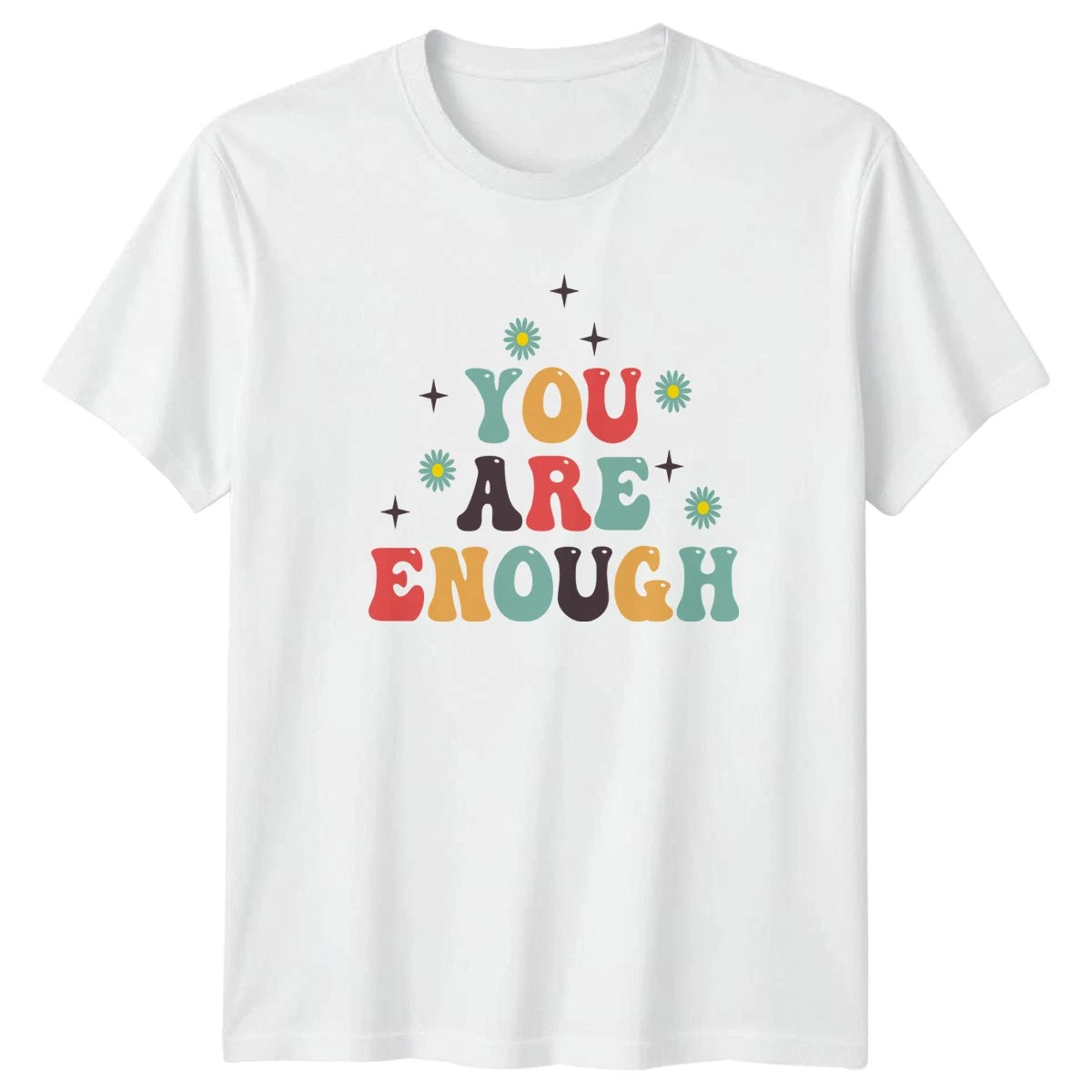 You Are Enough T-Shirt Retro 70s Aesthetic Self Care Birthday Gift