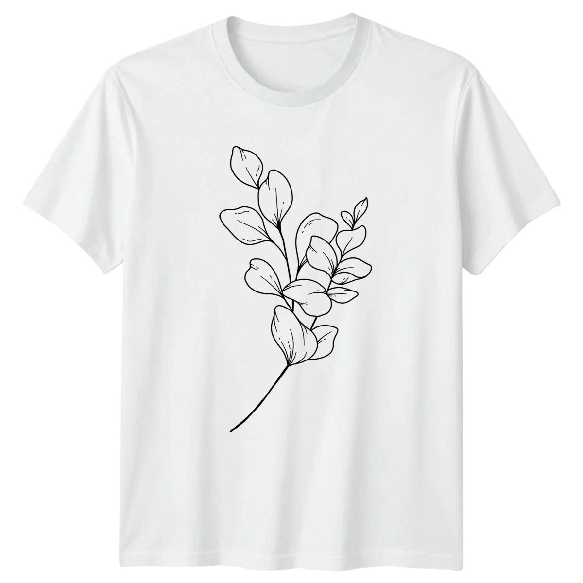 Minimalist Botanical Eucalyptus Leaves T-Shirt Eucalyptus Line Art Botany