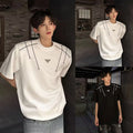 Fashionable Hip Hop T Shirt for Men Loose Fit O Neck Short Sleeve Korean Style