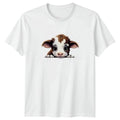 Cute Peeking Baby Cow T-Shirt Cattle Farm Animal Birthday Gift For Him And Her