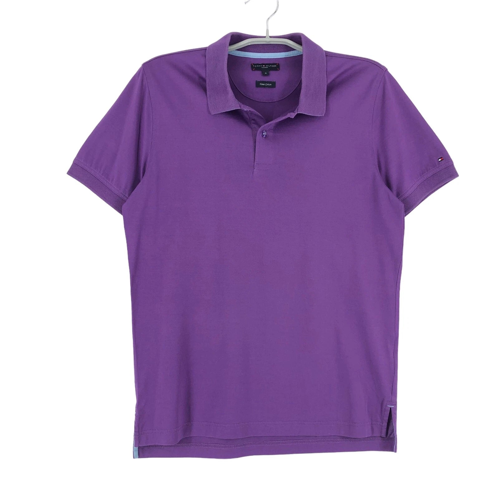 TOMMY HILFIGER Regular Purple Polo Neck T-Shirt Men Size M