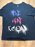 AI Authentic Icon "Be An Icon" T Shirt Adult XLarge Black Paint Graffiti Graphic