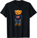Cool American USA Teddy Bear Illustration Graphic Designs T-Shirt