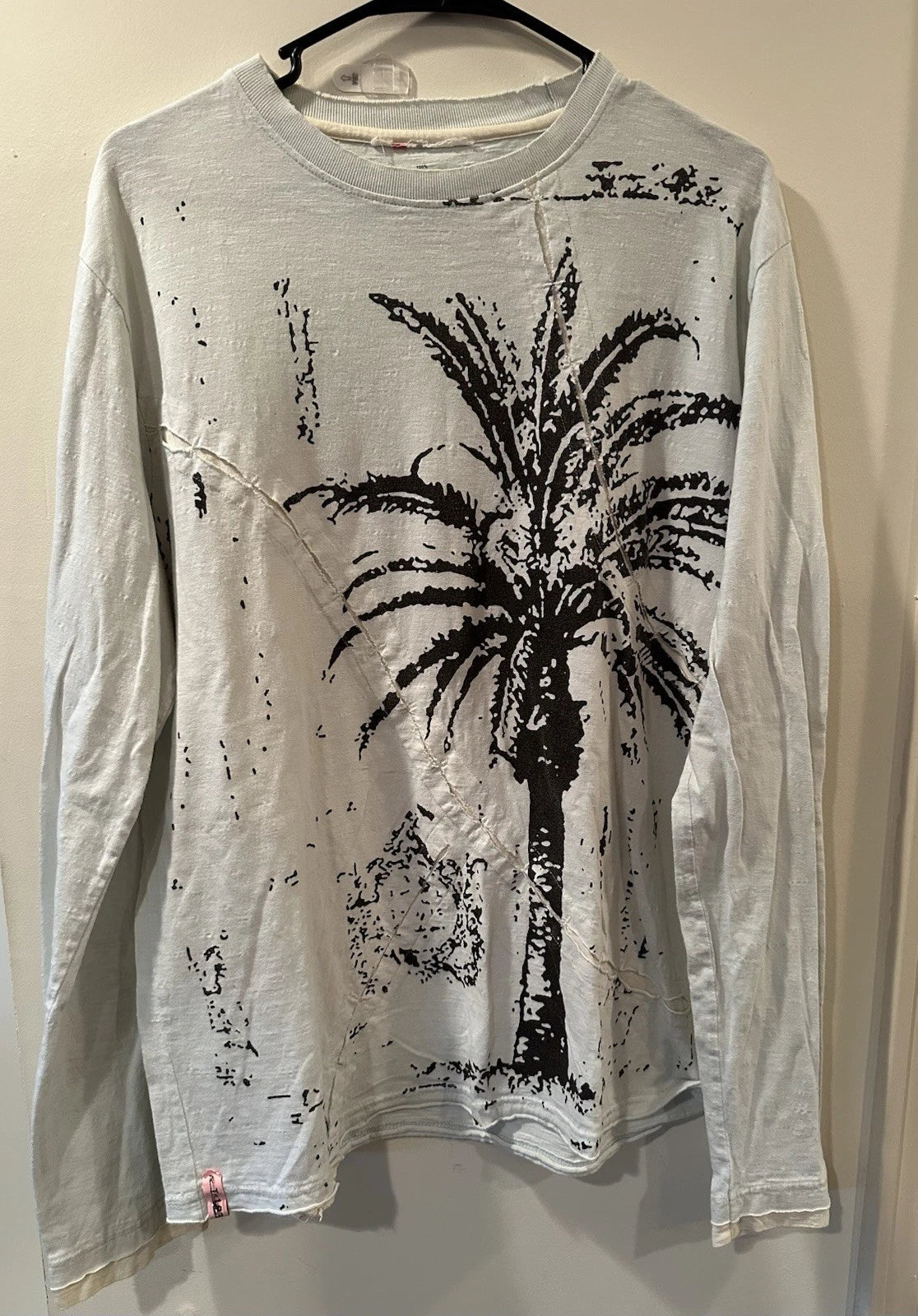 Report Collection Men’s Long Sleeve T-shirt Graphic Print Distressed Look Size L