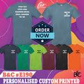 Personalised Custom B&C E190 Casual Cotton Modern T-Shirt Short Sleeve