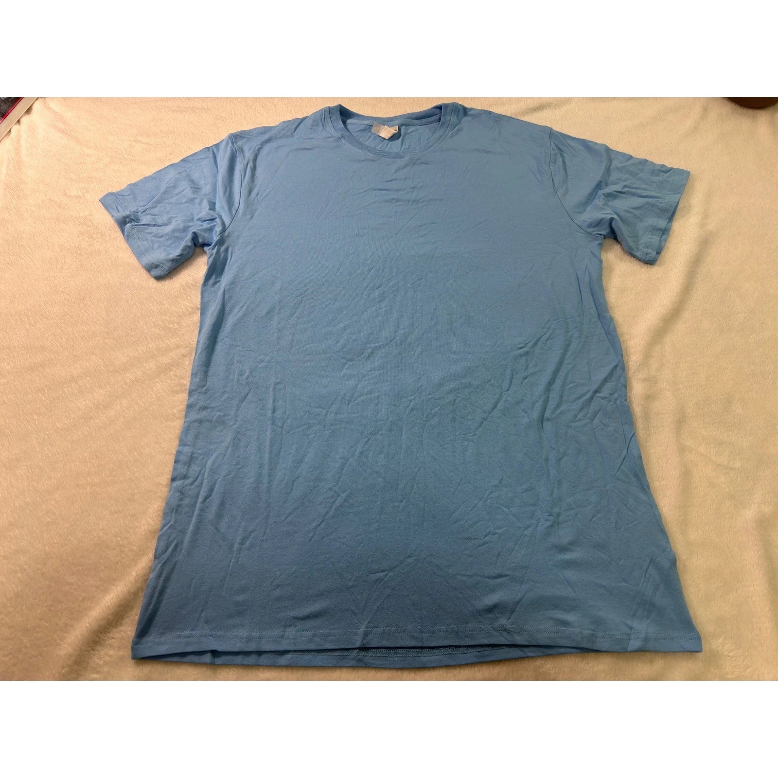 Royal Avalon Mens Bamboo Cotton Blend Crewneck T-Shirt Light Blue Large