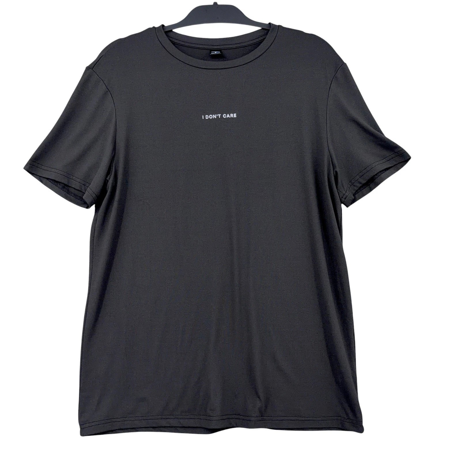 Manfinity I Don't Care Graphic Tee Men M Polyester Elastane Black