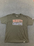 Champion Shirt Mens 2XL Black Varsity Creative Graphic Tee Athletic Short Sleeve