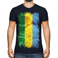 GABON GRUNGE FLAG MENS T-SHIRT TEE TOP GABONESE SHIRT FOOTBALL JERSEY GIFT