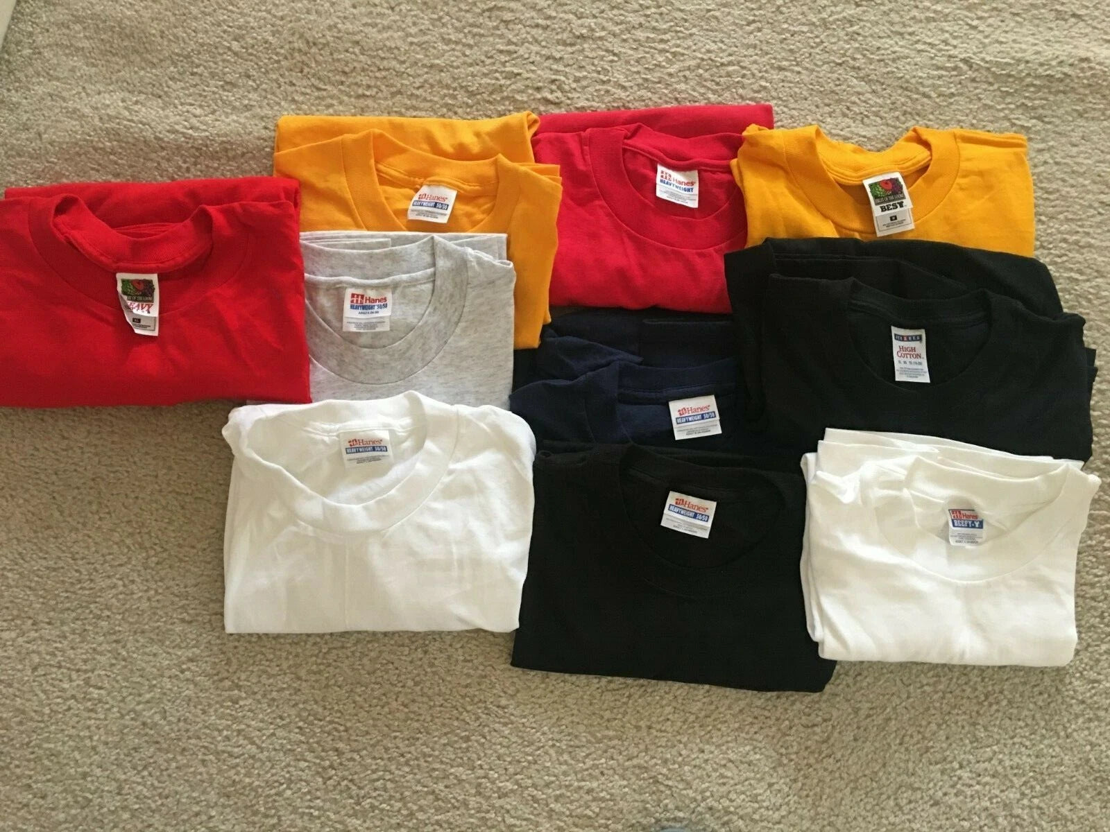 NEW VINTAGE 90's HANES HEAVYWEIGHT/BEEFY & FRUIT OF the LOOM T-SHIRTS
