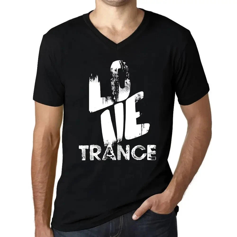 Men's Graphic T-Shirt V Neck Love Trance Eco-Friendly Limited Edition