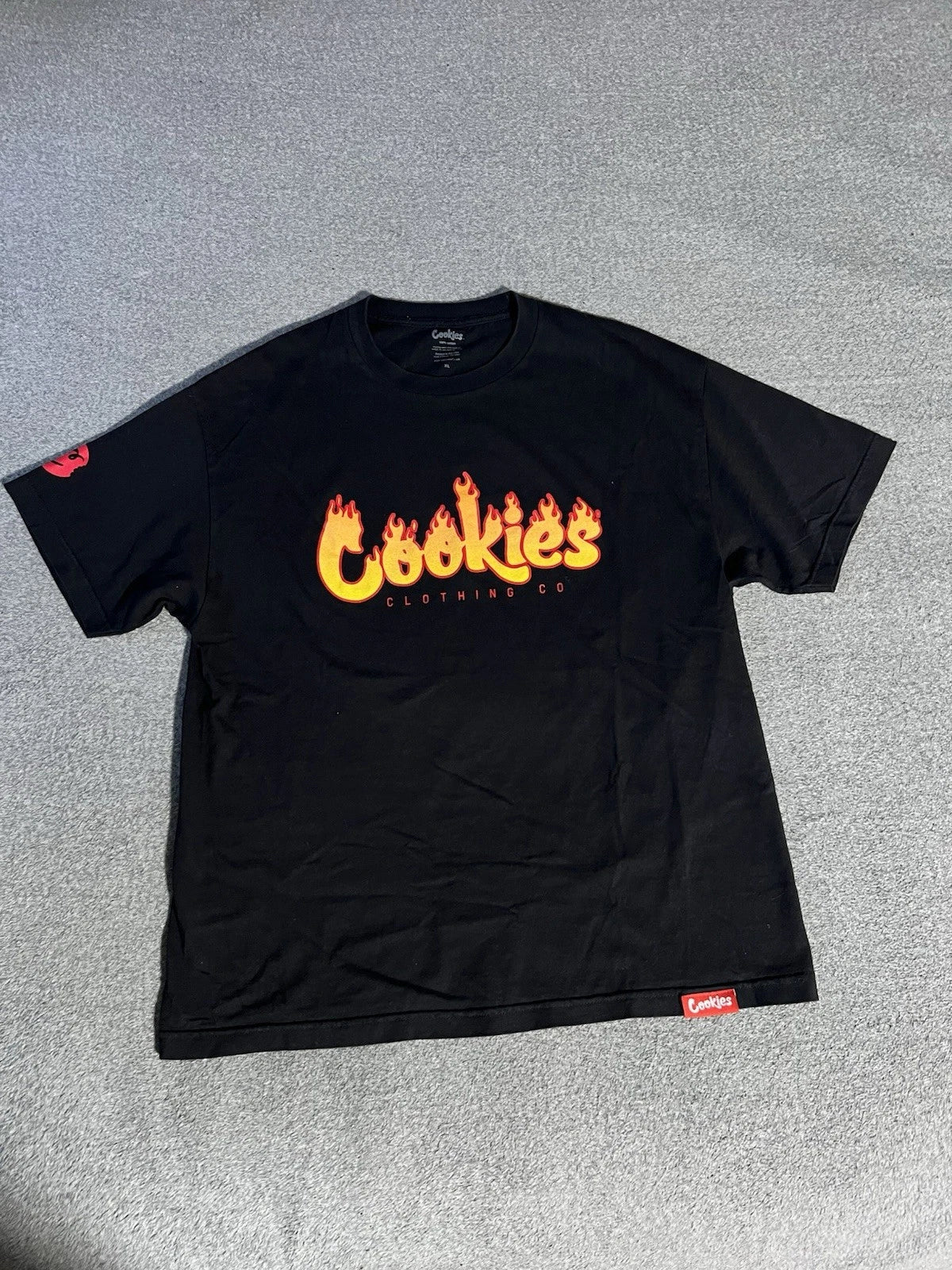 Cookies SF Black Flame Logo Graphic  Tee Shirt XL  Urban Fashion Street Wear
