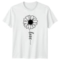 Daisy Love Minimalist Floral Design Womens T-Shirt Daisy Flower Botanical