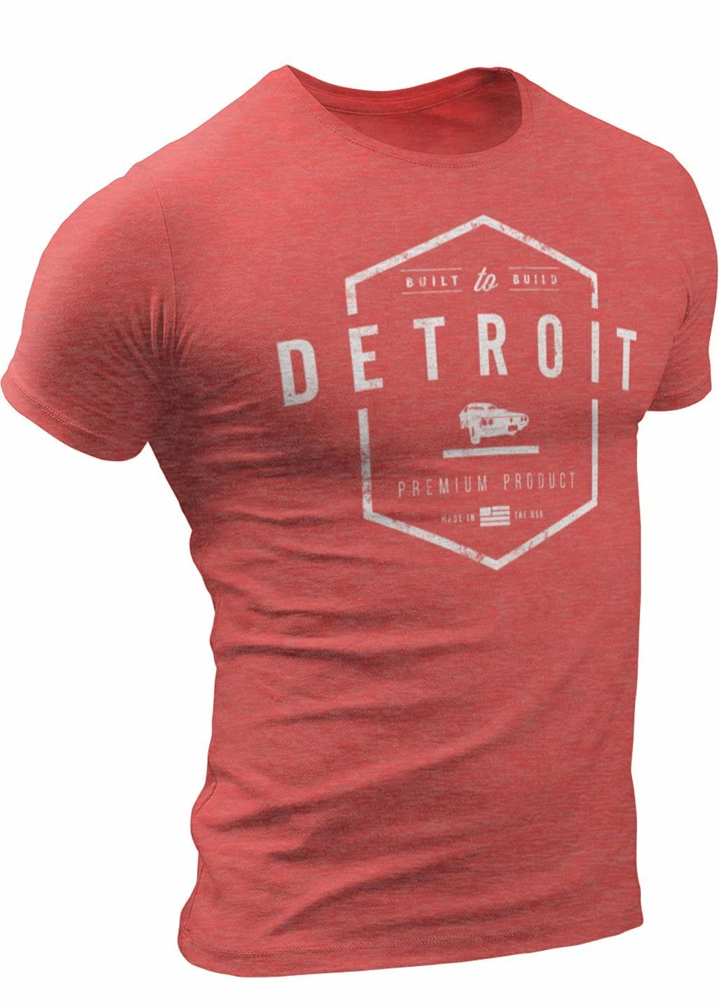 (0010) Detroit Built-To-Build Cars T-shirt, Detroit T-Shirts LLC