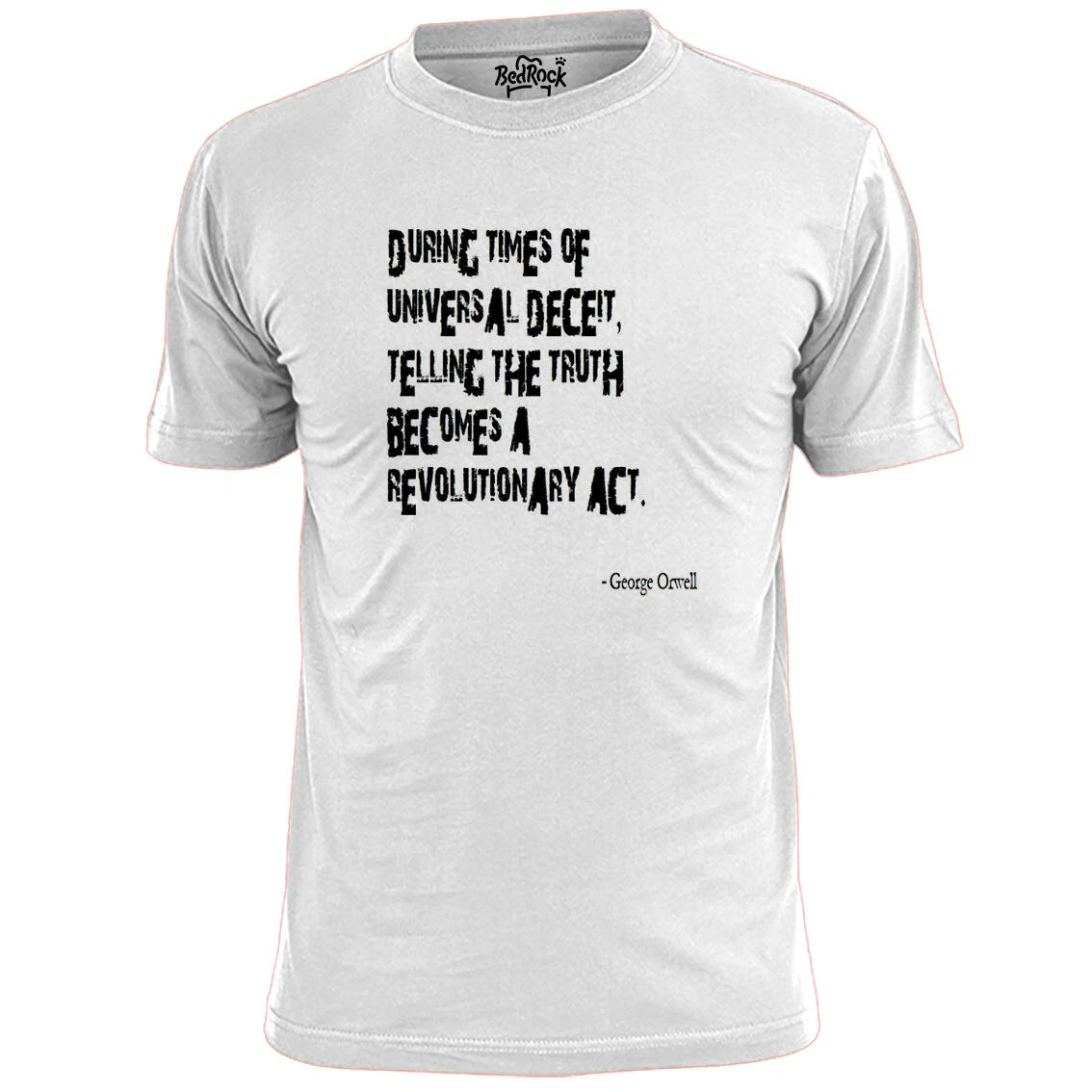 Mens George Orwell Revolution Quote  T Shirt Dystopian Big Brother 1984
