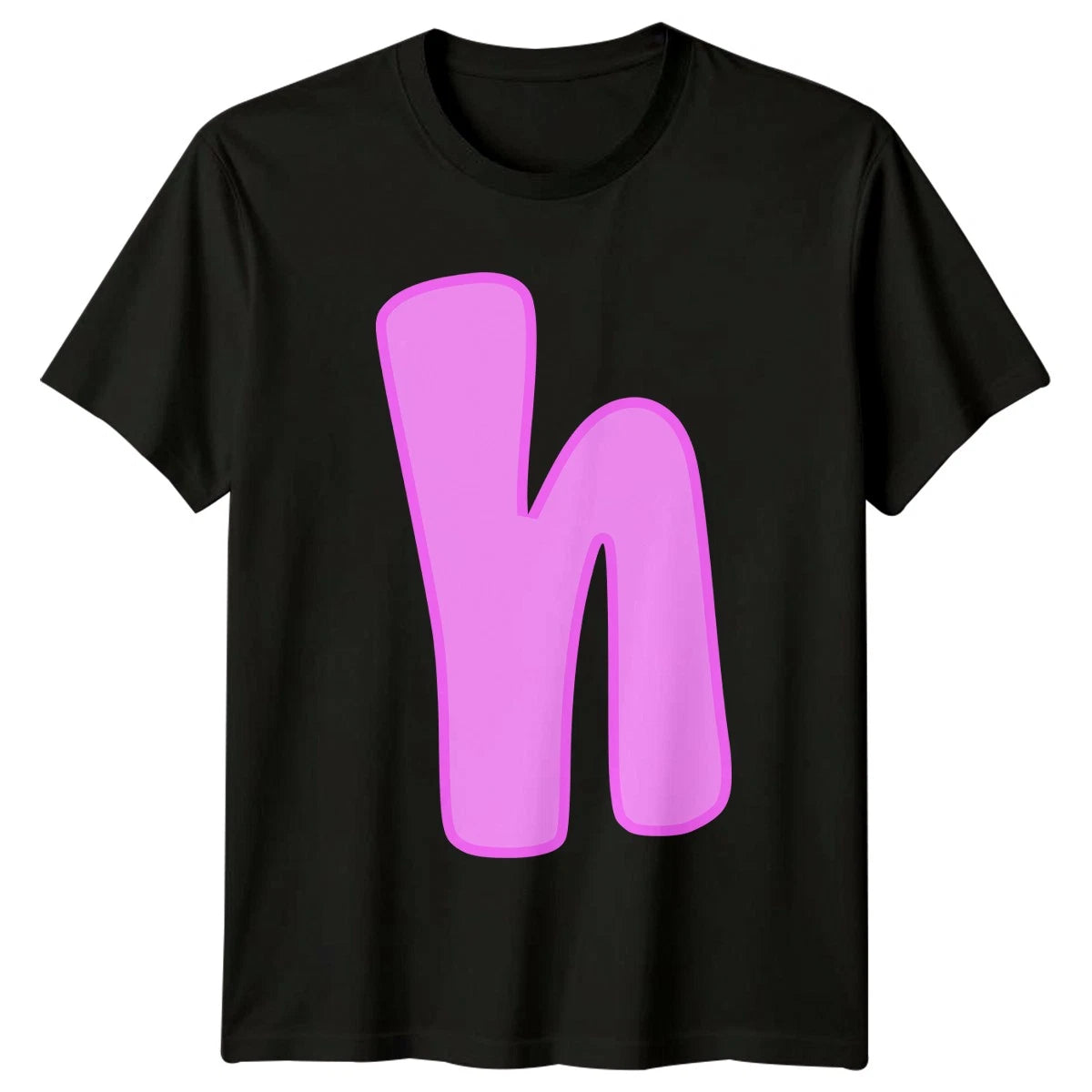 Letter I Initial Alphabet Mens T Shirt Womens Unisex Top Pink Minimalist