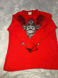 Avirex Graphic Waffle Knit Long Sleeve Shirt Red XL
