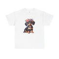 Floral Dachshund Tee, Cute Dog Shirt, Animal Lover Gift, Pet Illustration Tee,