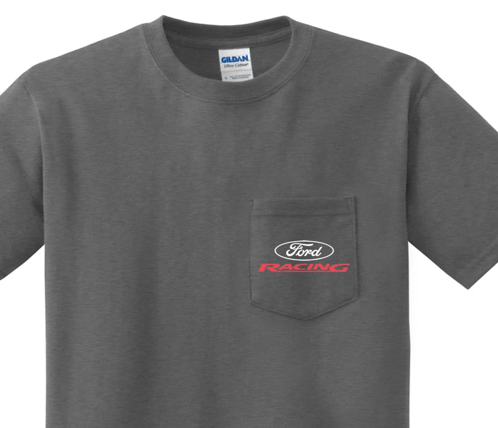Pocket t-shirt men's Ford Racing pocket tee for men dark gray shirt