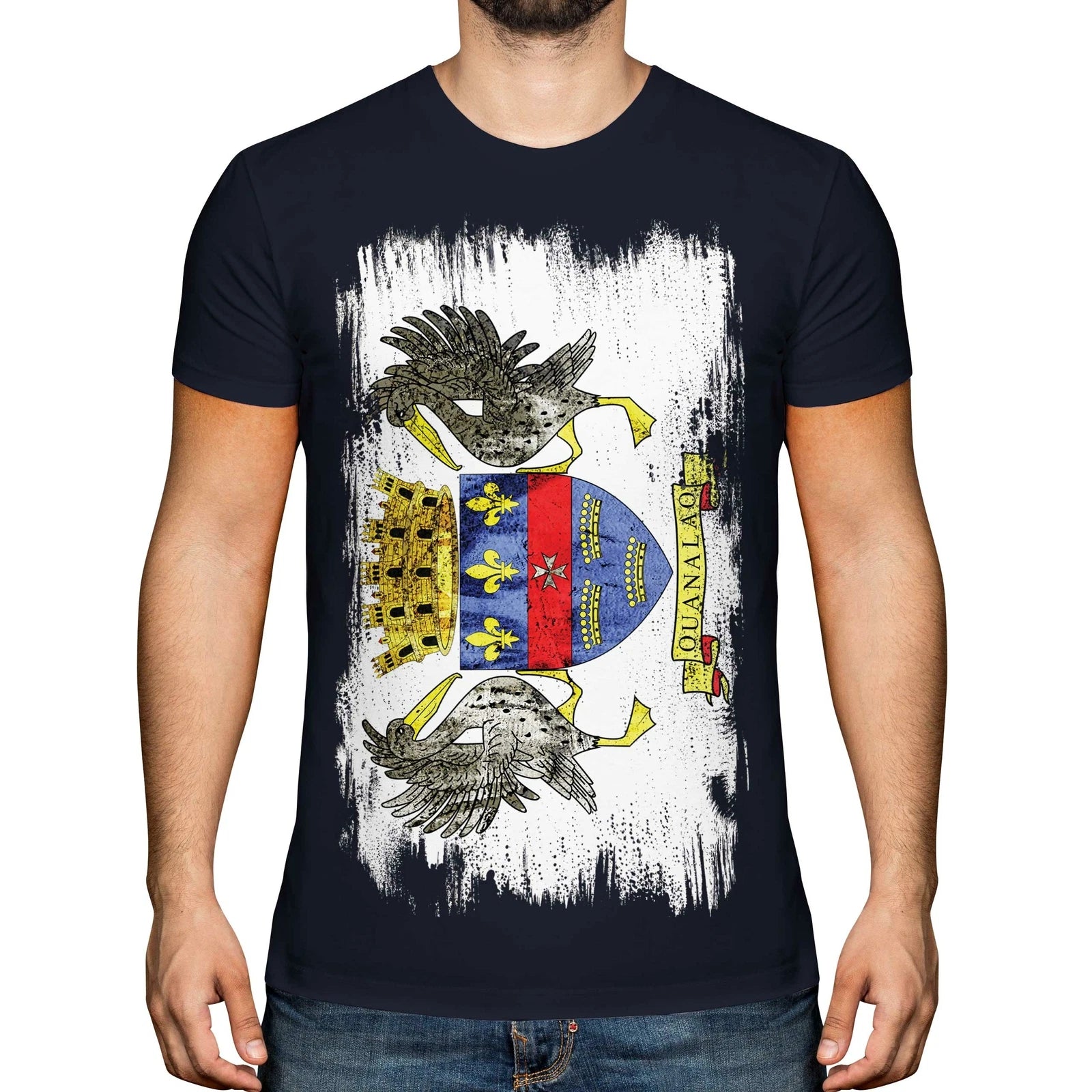 SAINT BARTHELEMY GRUNGE FLAG MENS T-SHIRT TEE TOP SAINT-BARTHÉLEMY SHIRT GIFT