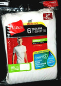 Hanes Men's White 6-Pk Crew Neck Tagless T-Shirts Small (34-36")