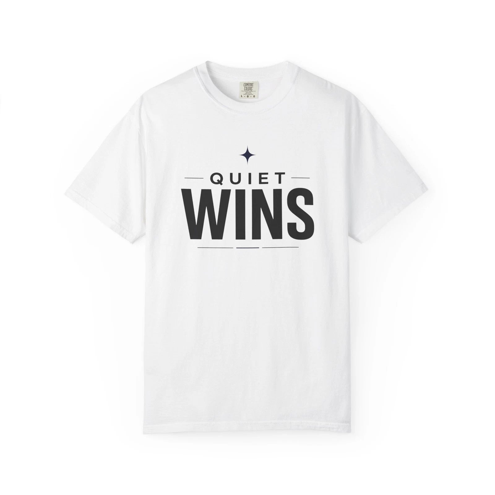Quiet Wins Minimalist Typography T Shirt Short Sleeve Casual Shirt