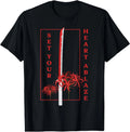 Katana Set Your Heart Ablaze Japanese Anime Aesthetic Flower T-Shirt
