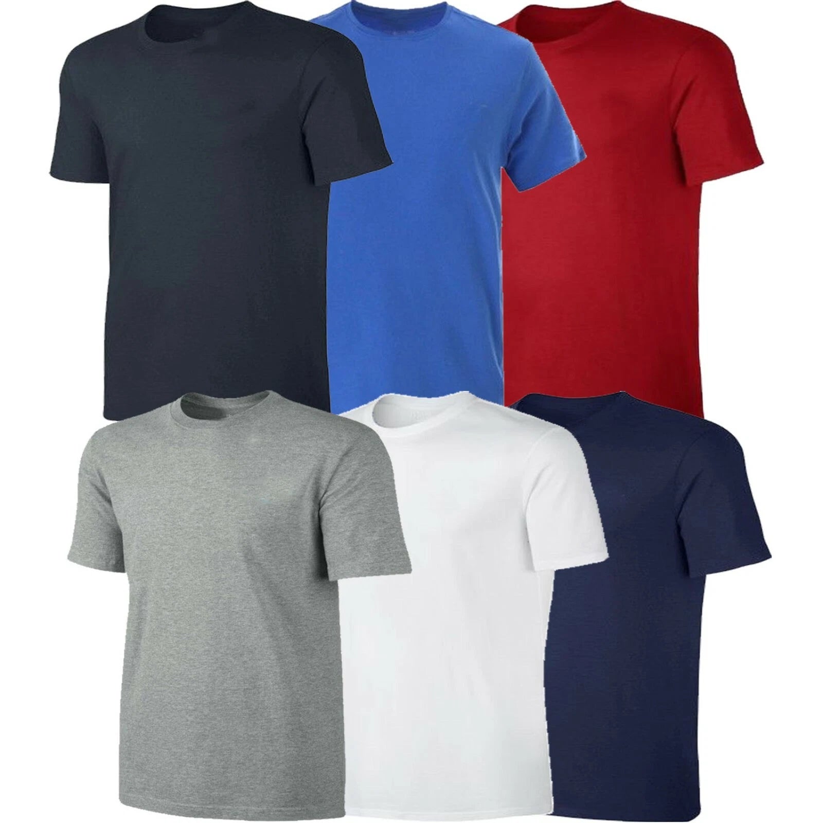 Mens Plain Crew Neck Cotton Gym Work Casual Short Sleeve T-shirt Tee Top S-5XL