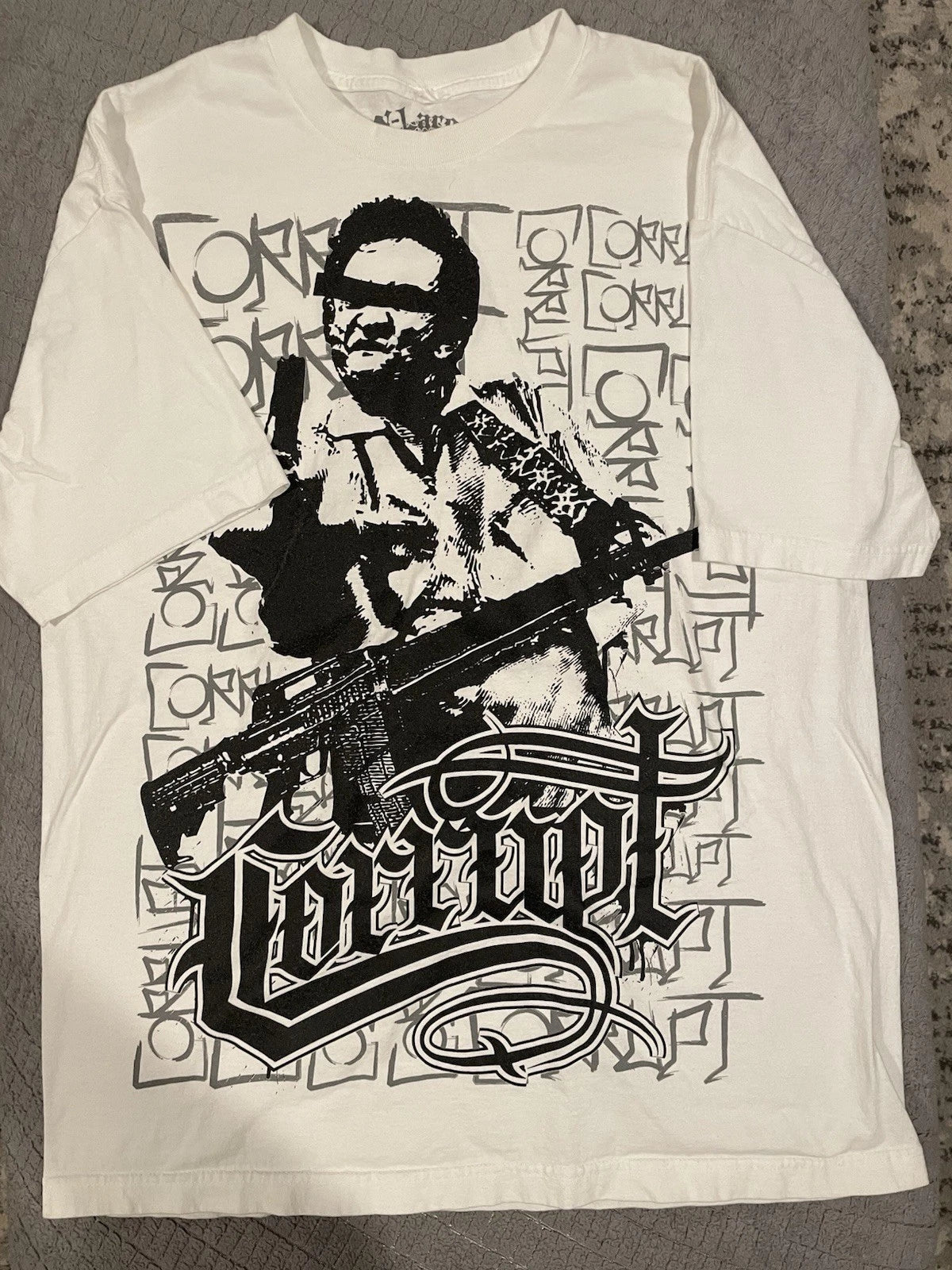 Corrupt Branded Grunge Affliction Style Tshirt White Size XL